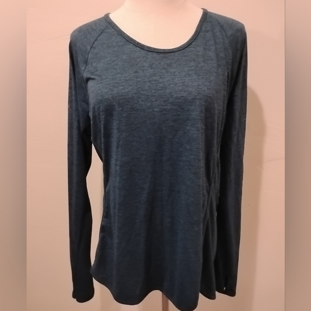 The North Face Women FLASHDRY Tee Top Long Sleeve Thumb Shirt S Blue Athletic